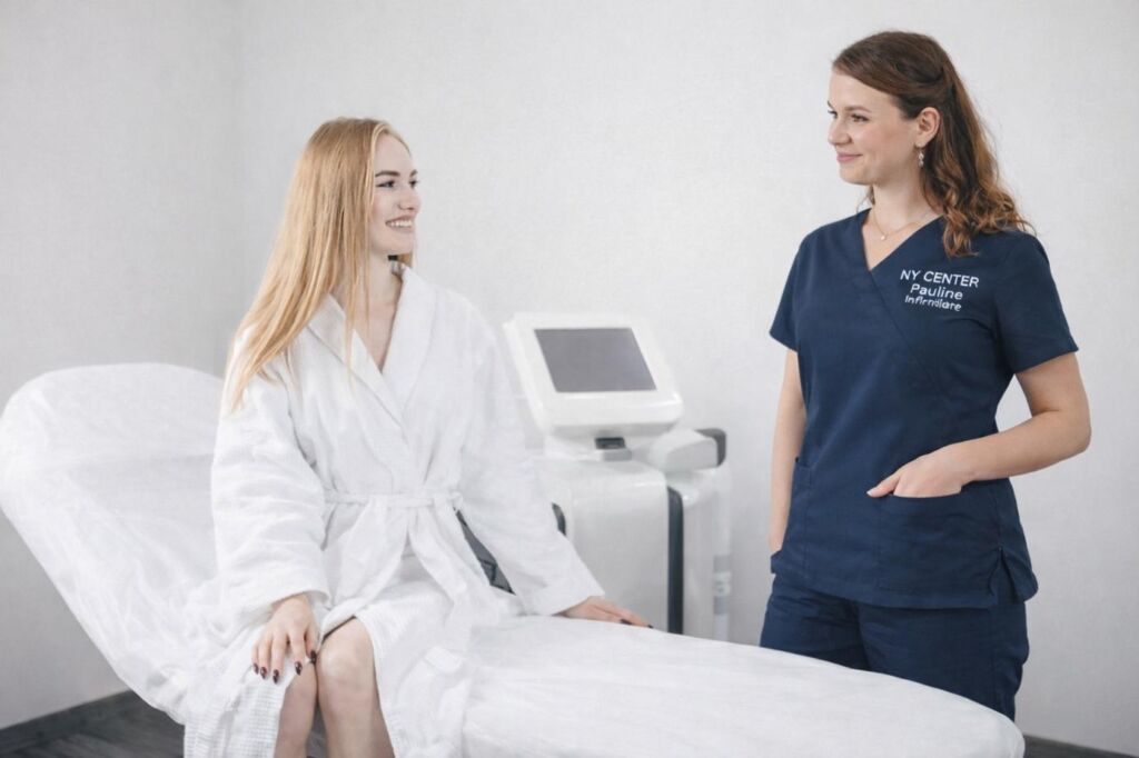 Consultation avant traitement laser en clinique