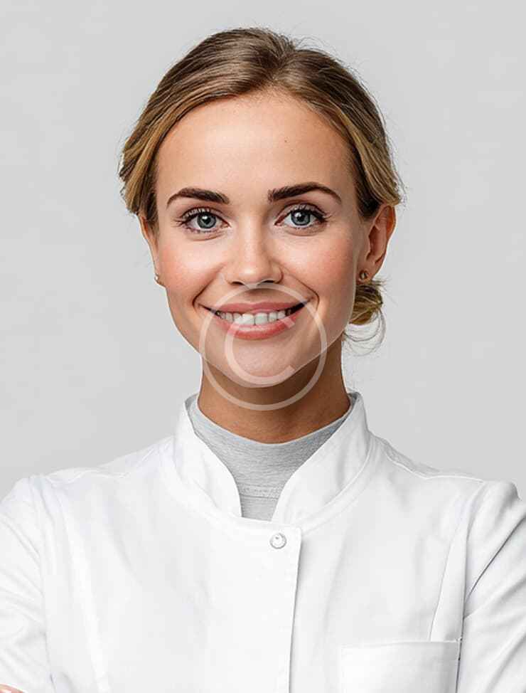 Médecin femme souriante en blouse