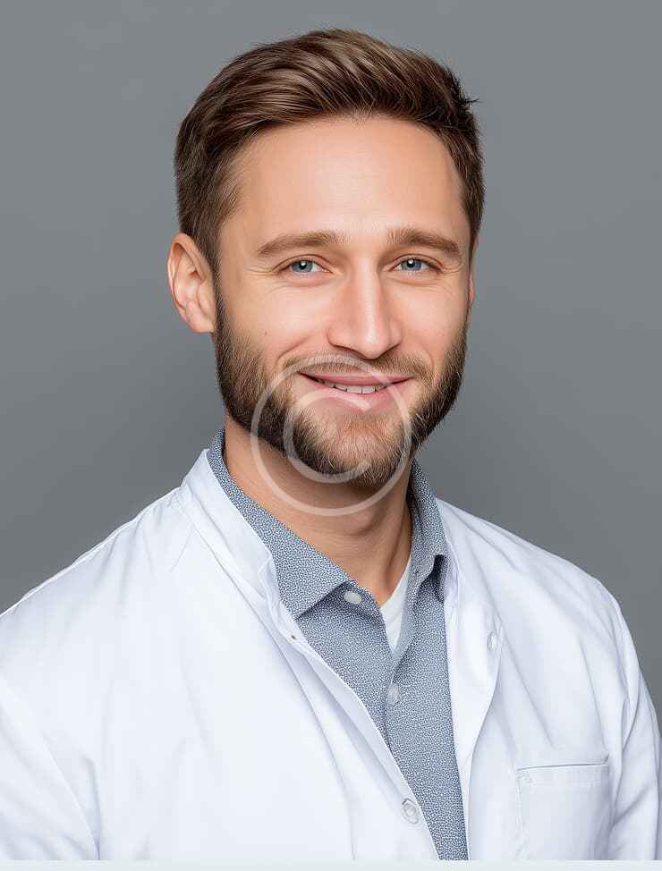 Médecin homme en blouse blanche