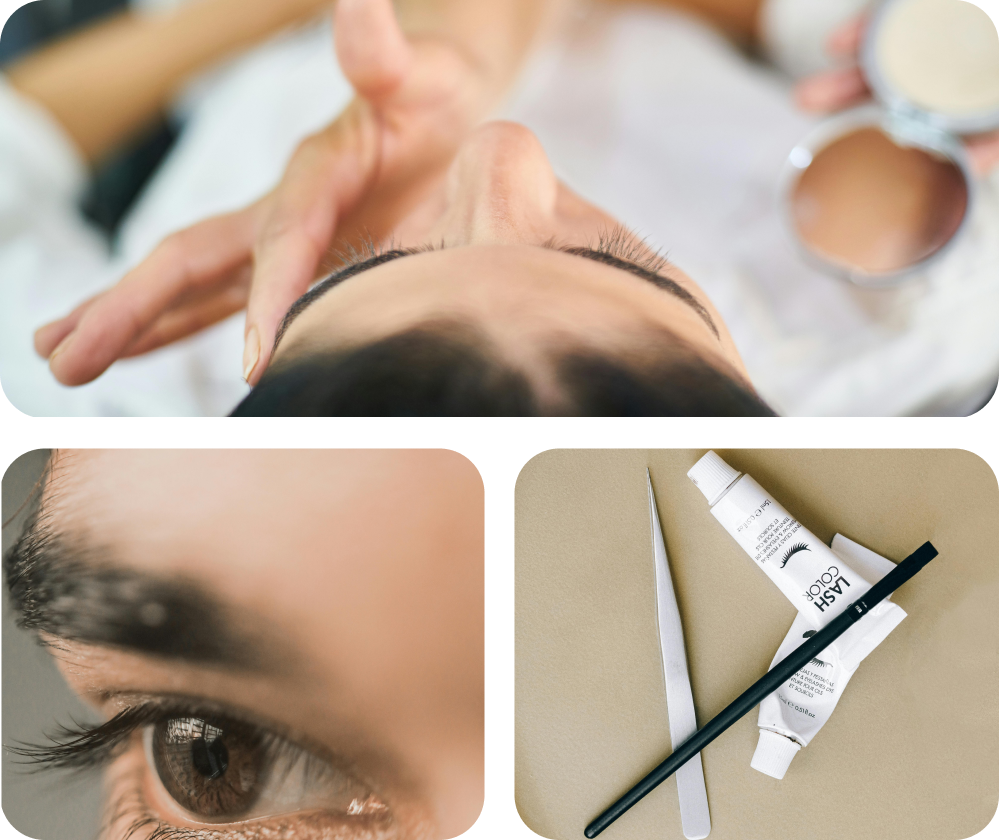Soin esthétique des sourcils avec produits de maquillage en clinique | NY Center