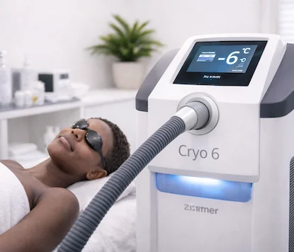 Un patient porte des lunettes de protection dans une cabine médicale | NY Center