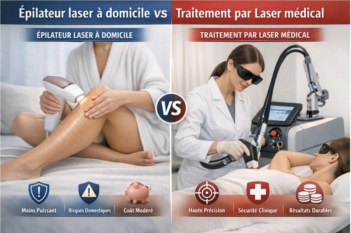 épilateur laser vs laser médical